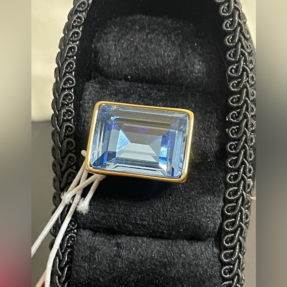 Christian Siriano 14k Gold Plated Ring in Light Blue Crystal Accent | Size 8 - Picture 10 of 14